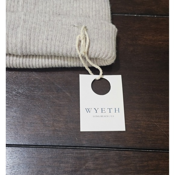 Wyeth Bixby Beanie Wool Hat Sand NWT Ribbed Heather Logo Gorpcore main image 4